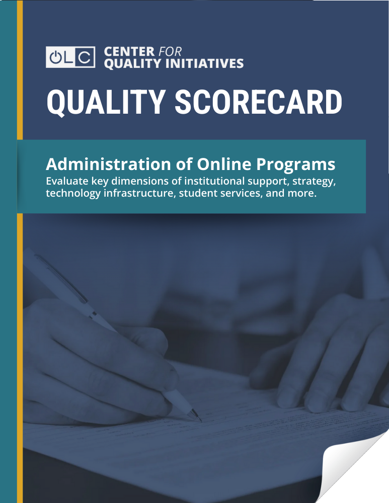Cover for the Administration of Online Programs Scorecard